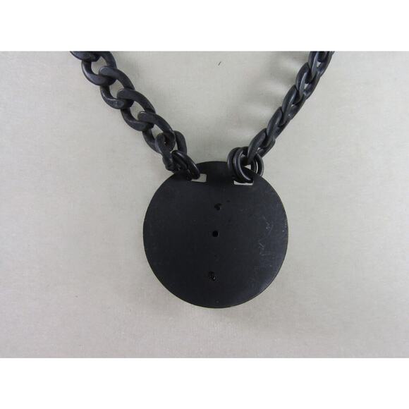 Fresh Black Gun Metal Starfish Rhinestone Pendant Chain Necklace 22" Oval Ocean - Picture 4 of 6